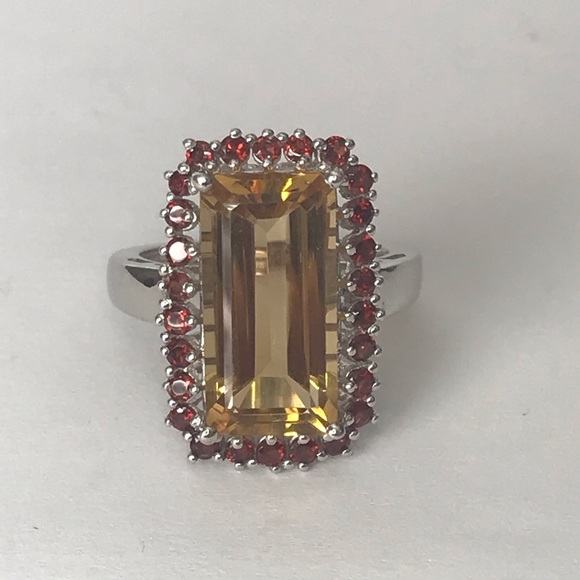Huge 5 Carat Natural Citrine and Rhodolite Garnet - Picture 2 of 9